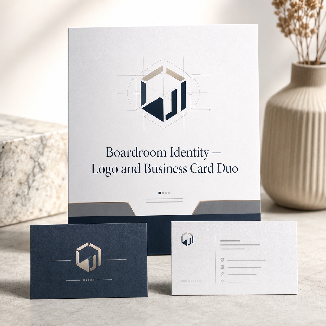 Boardroom Crest — Corporate Logo & Business Card Identity Kit
