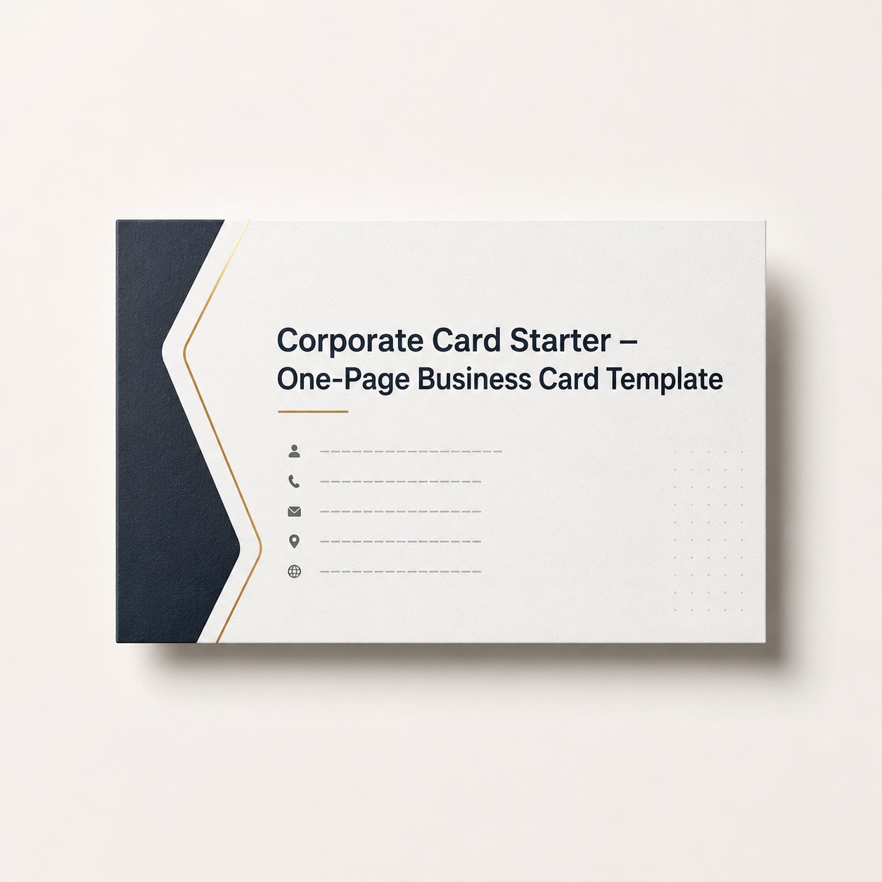 Corporate Edge — Minimal Business Card Template