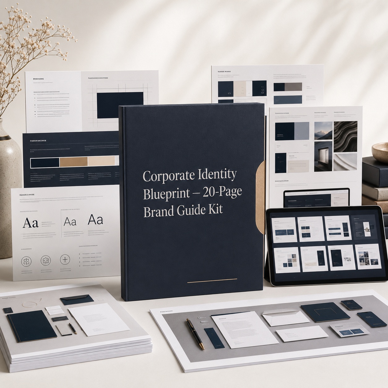 Corporate Identity Blueprint — 20-Page Brand Guidelines Template