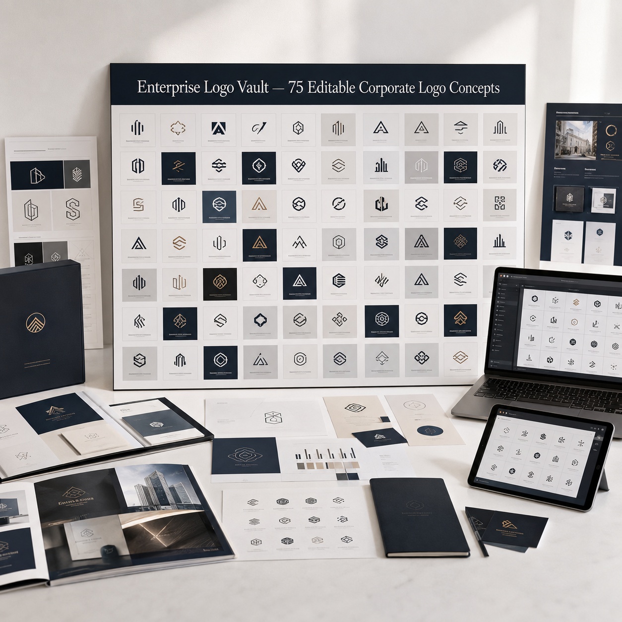 Enterprise Logo Vault — 75 Editable Corporate Logo Templates