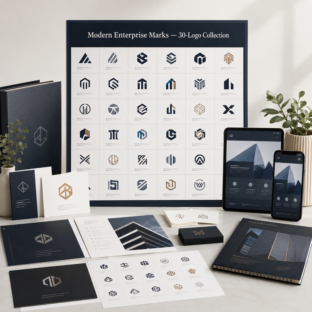 Enterprise Mark Vault — 30 Editable Corporate Logo Templates