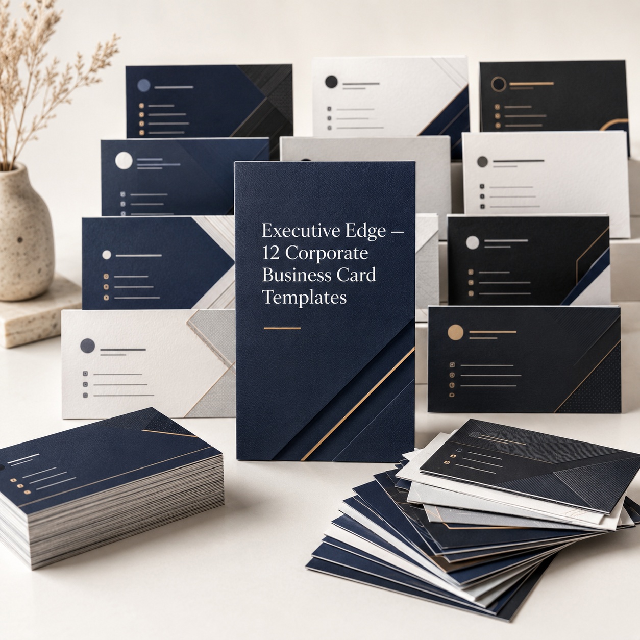 Executive Edge — 12 Premium Corporate Business Card Templates